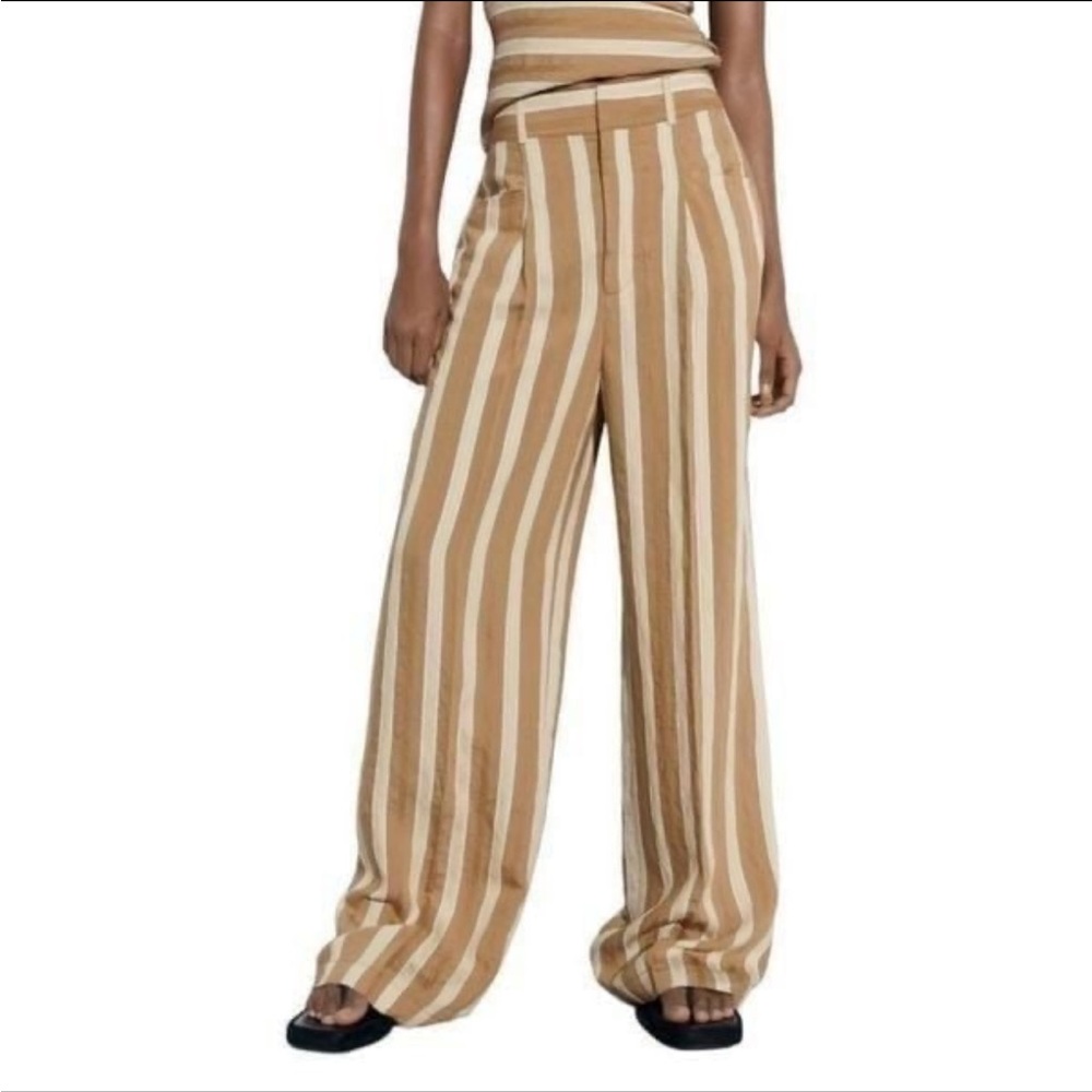 NWOT!!! ZARA | Toffee | HIGH-WAISTED
JACQUARD PANTS